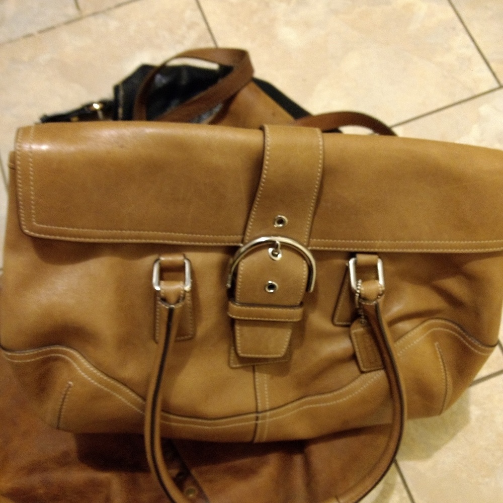 Coach leather flap bag